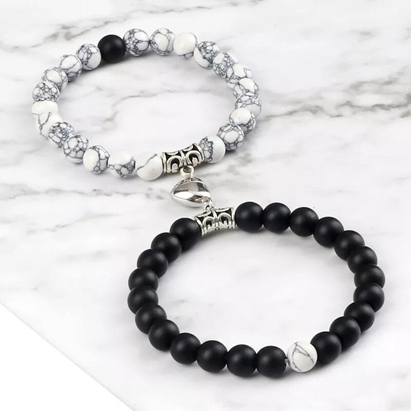 Couple Friendship  Heart Magnet Bracelet