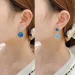 Blue Assymetrical Earrings